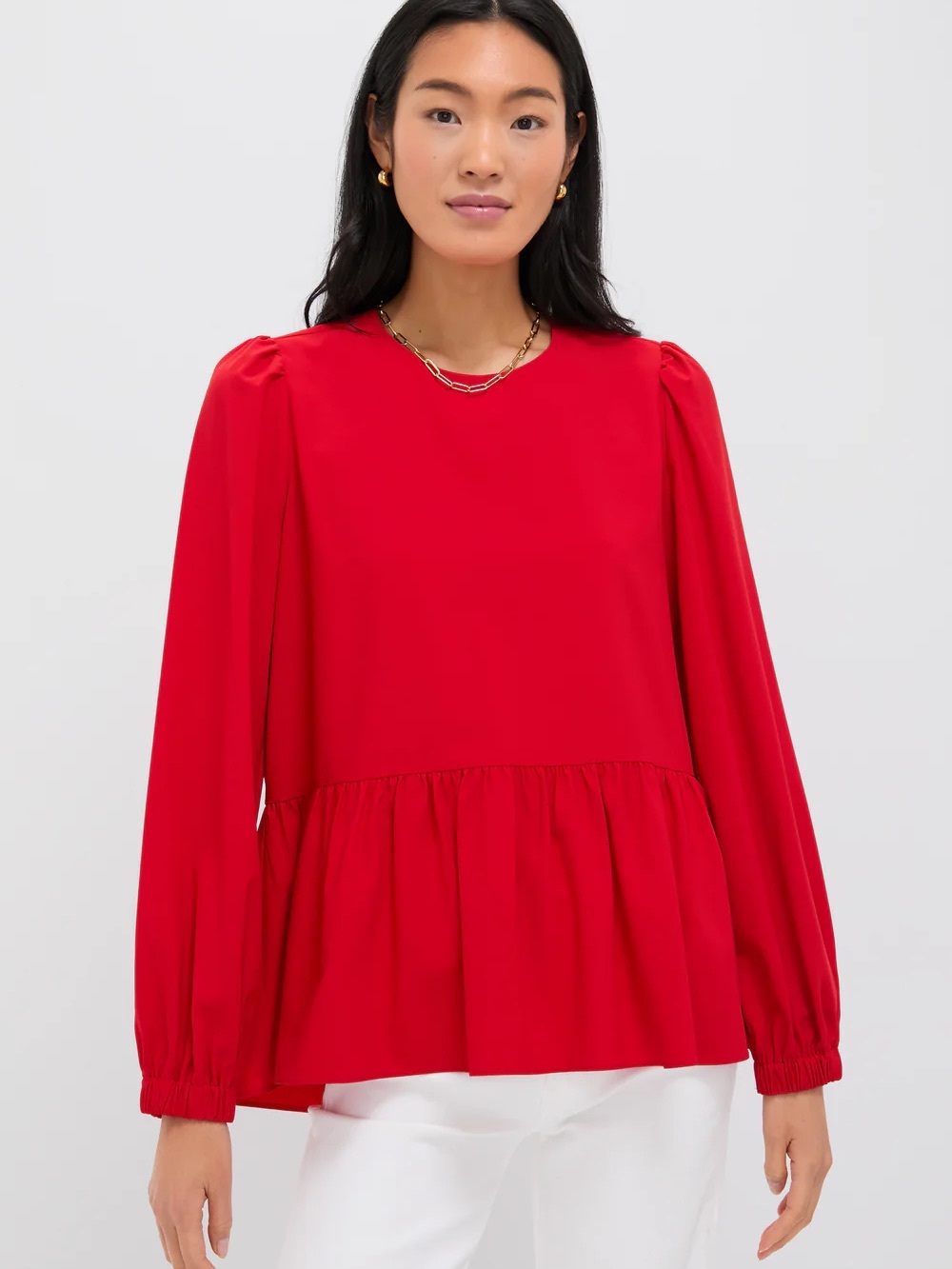 Pomander Place Red Carlota Peplum Blouse XXXL